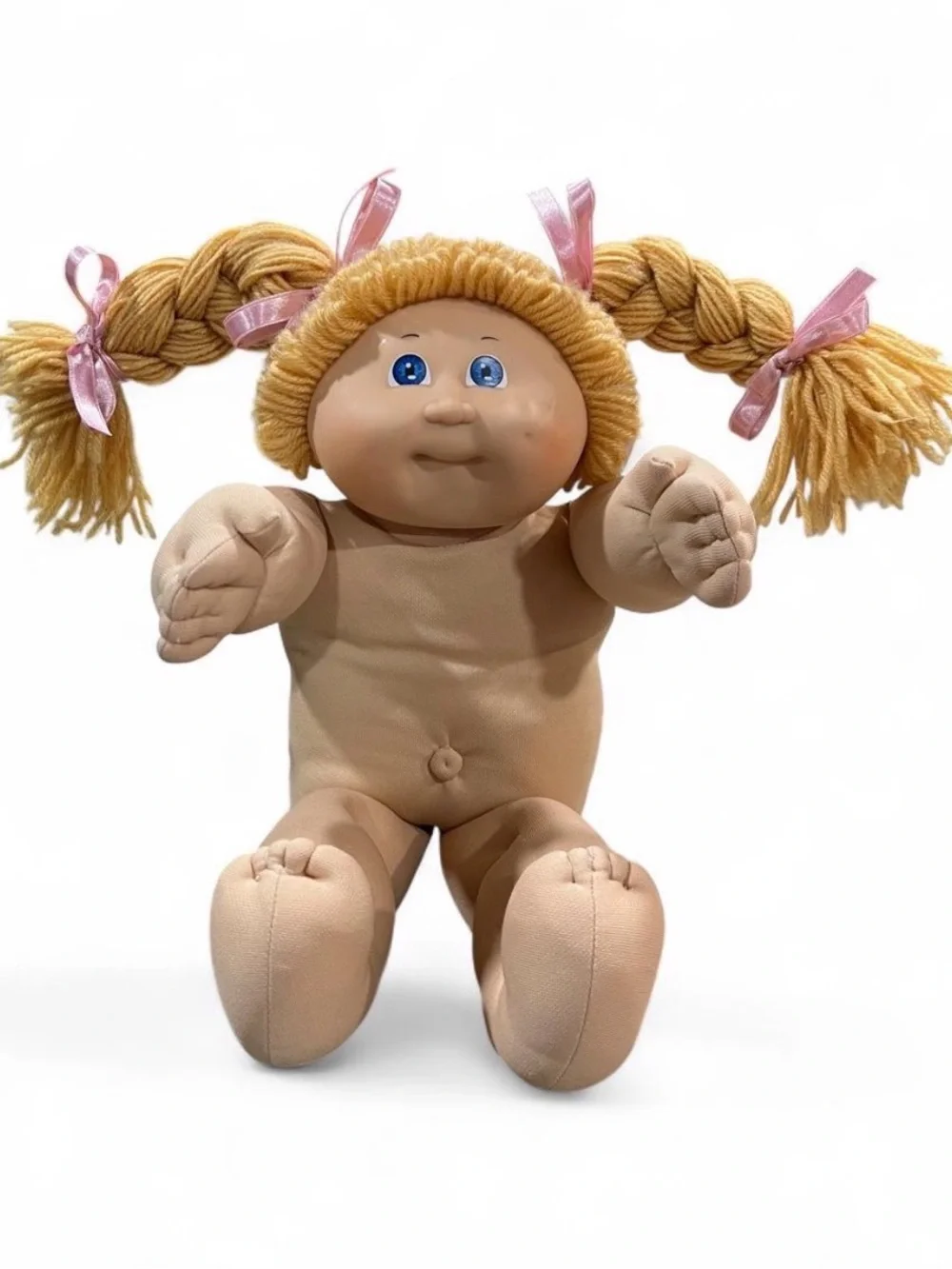Vintage 80s Cabbage Patch Kids Pink Doll with Yarn Hair